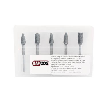 Juego De 5 Fresas Limas Rotativas Carburo De Tungsteno 3 Mm