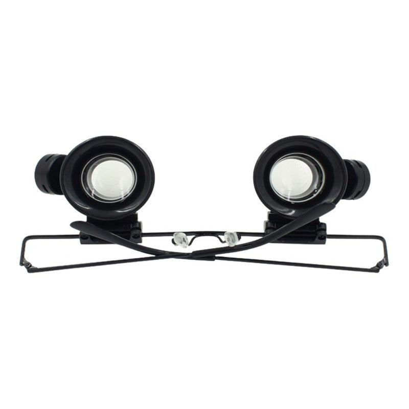 Lentes De Aumento Doble Lupa Y Luz Led 20x Para Relojero