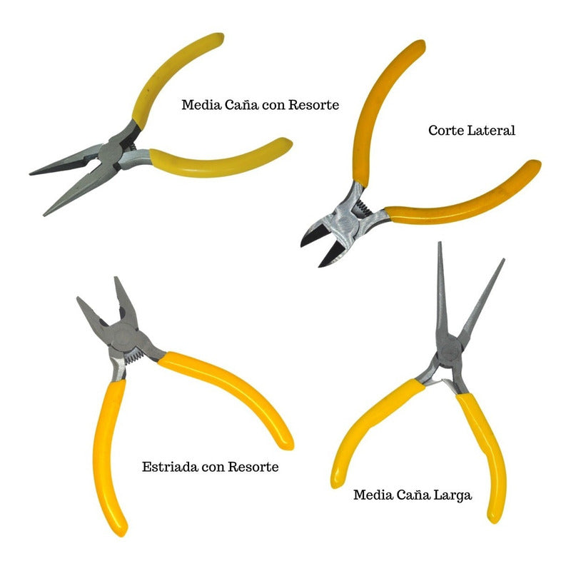 Kit De 4 Pinzas Para Bisutería Y Joyería Diferentes Puntas