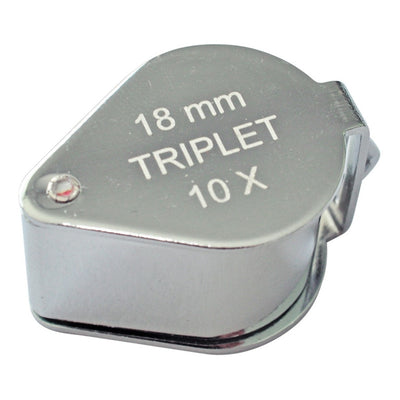 Lupa Triplet 10x 18mm Cromada Para Joyero